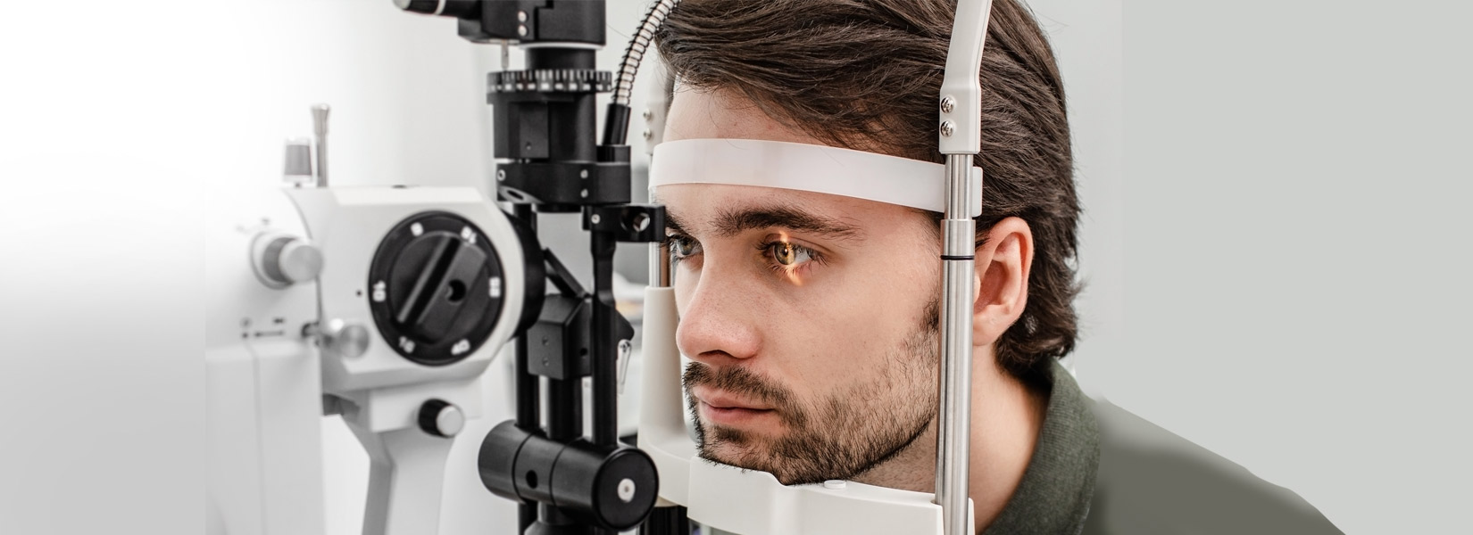 young man during eye exam in Guion Creek